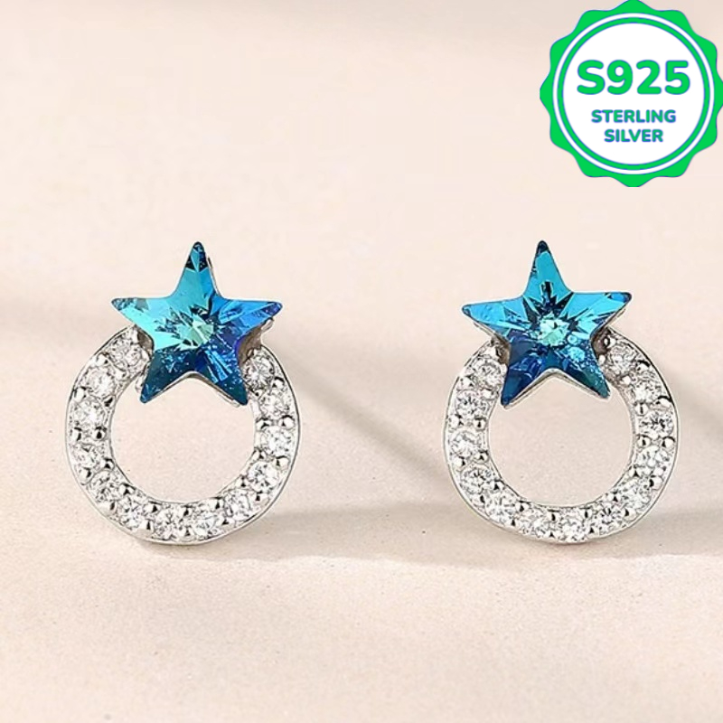 2pcs S925 Silver Starfish Earrings, Elegant Daily Wear
